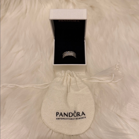 Pandora Jewelry - Authentic PANDORA 925 ale Pave Thick Lavish Sparkling Ring size 8 196313CZ